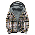 Four Jacks Playing Cards Pattern Print Sherpa Lined Zip Up Hoodie