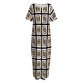Four Jacks Playing Cards Pattern Print Short Sleeve Long Nightdress