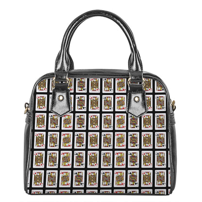 Four Jacks Playing Cards Pattern Print Shoulder Handbag