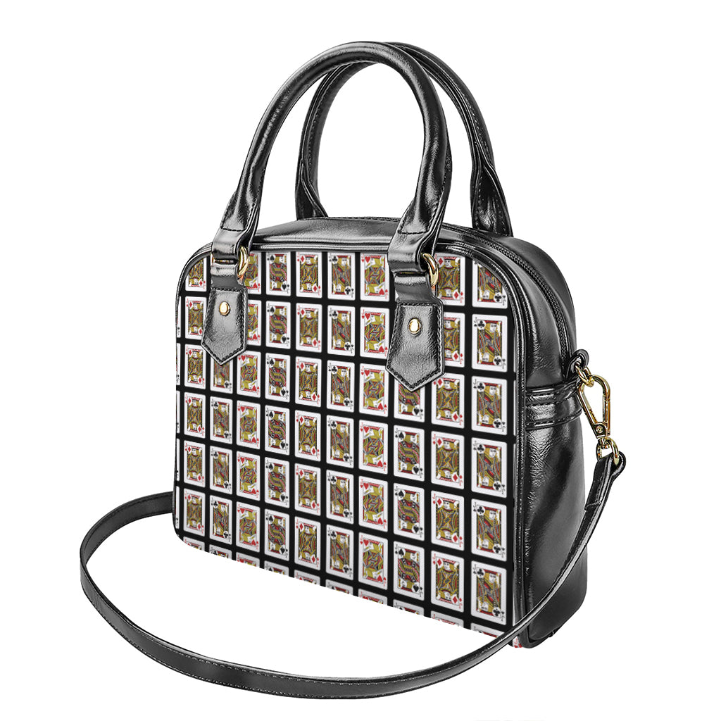 Four Jacks Playing Cards Pattern Print Shoulder Handbag