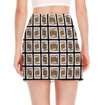 Four Jacks Playing Cards Pattern Print Side Slit Mini Skirt