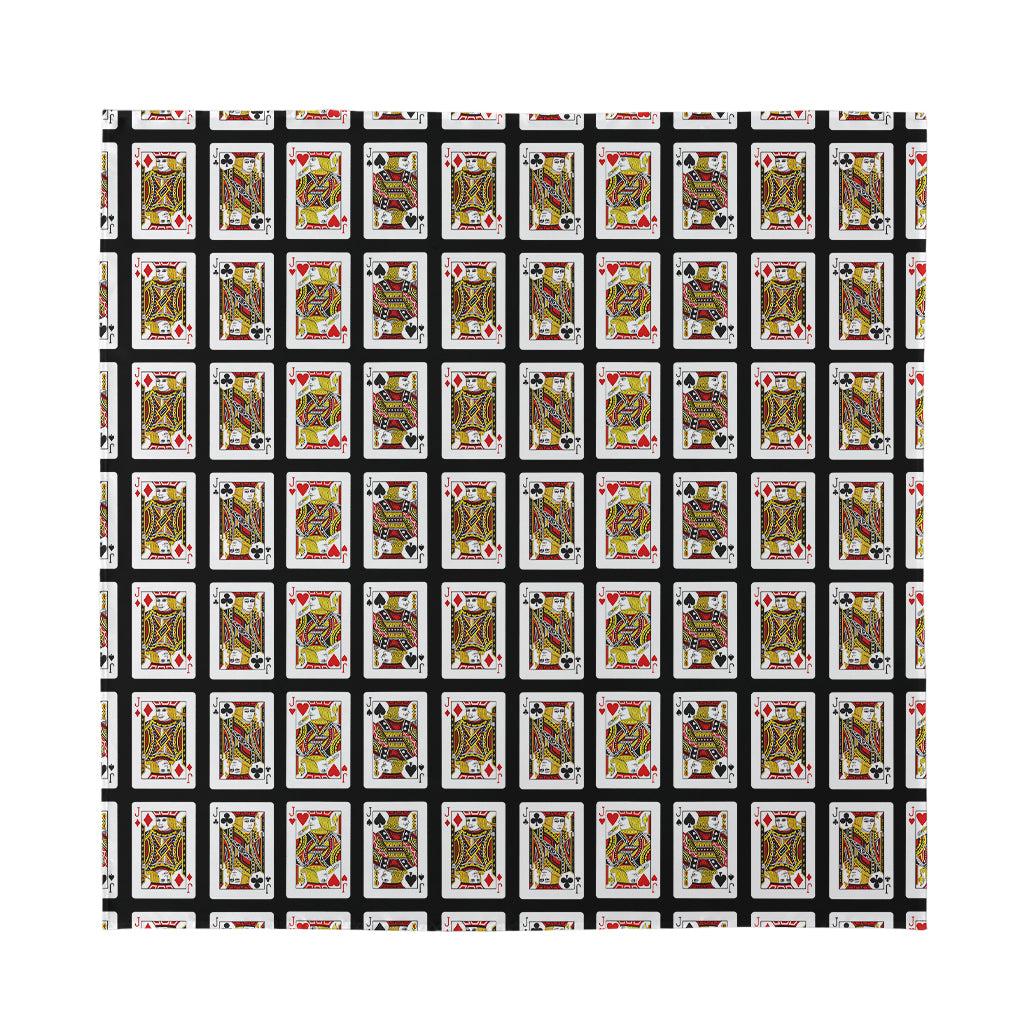 Four Jacks Playing Cards Pattern Print Silk Bandana