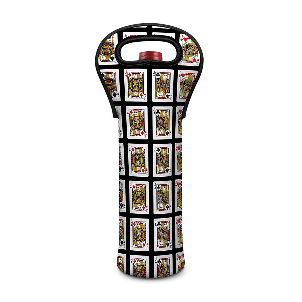 Four Jacks Playing Cards Pattern Print Single Neoprene Wine Tote