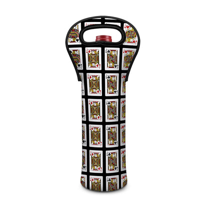 Four Jacks Playing Cards Pattern Print Single Neoprene Wine Tote
