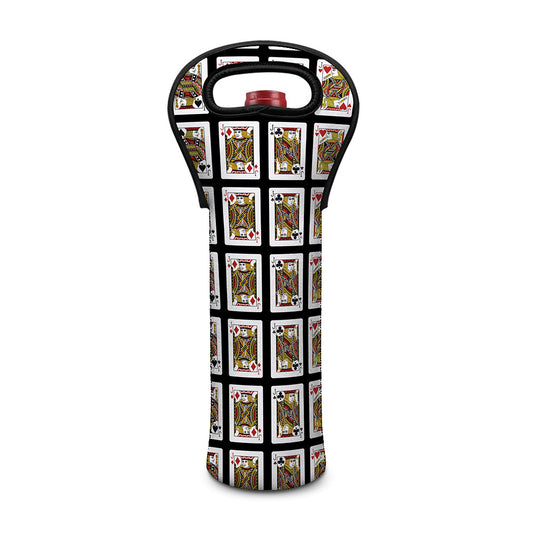 Four Jacks Playing Cards Pattern Print Single Neoprene Wine Tote