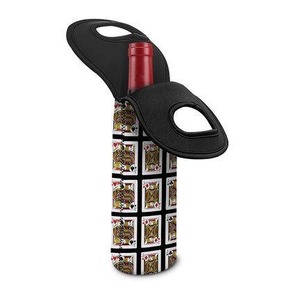 Four Jacks Playing Cards Pattern Print Single Neoprene Wine Tote