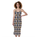 Four Jacks Playing Cards Pattern Print Slim Fit Midi Cami Dress