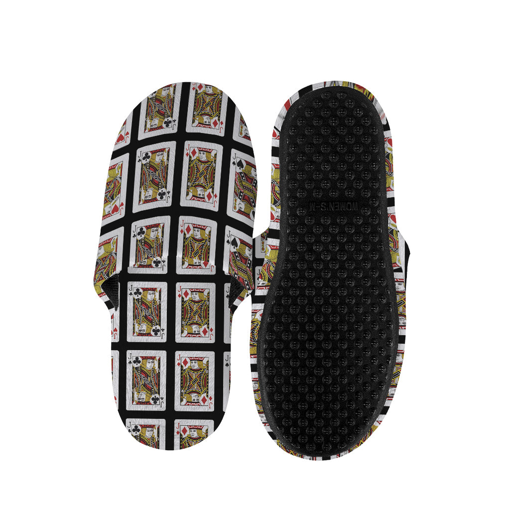 Four Jacks Playing Cards Pattern Print Slippers