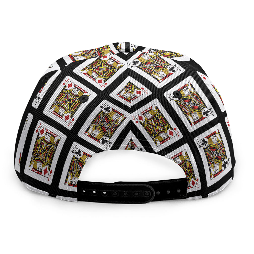 Four Jacks Playing Cards Pattern Print Snapback Cap