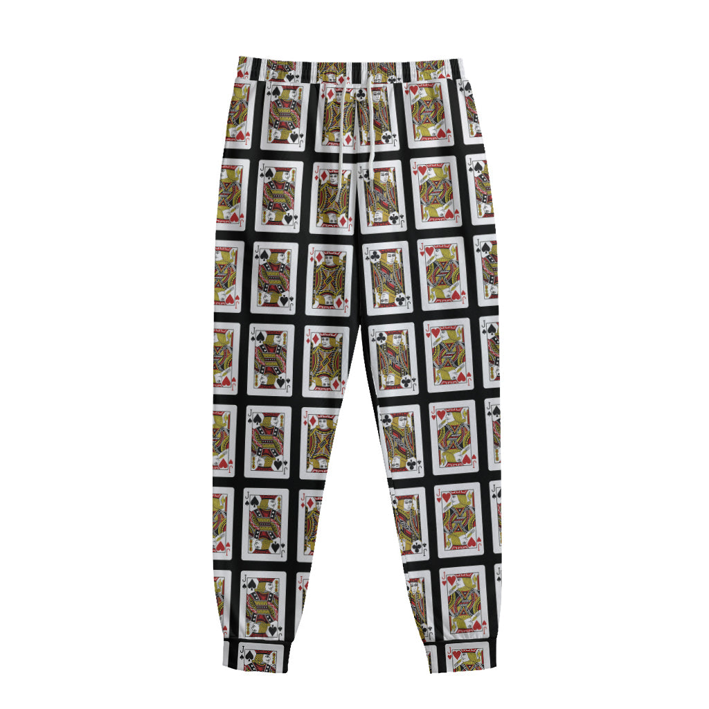Four Jacks Playing Cards Pattern Print Sweatpants