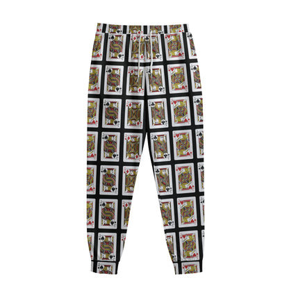 Four Jacks Playing Cards Pattern Print Sweatpants