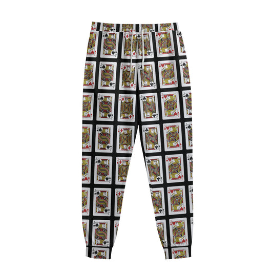 Four Jacks Playing Cards Pattern Print Sweatpants