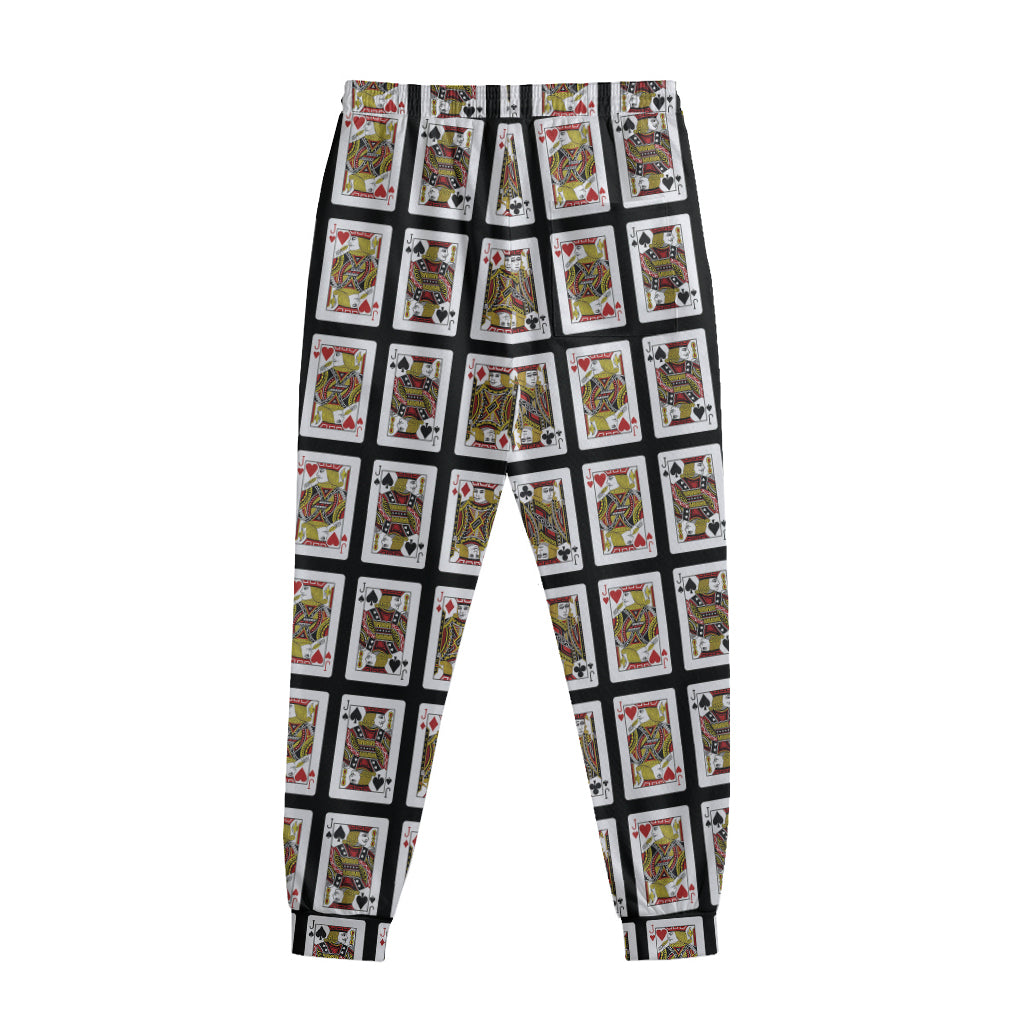 Four Jacks Playing Cards Pattern Print Sweatpants