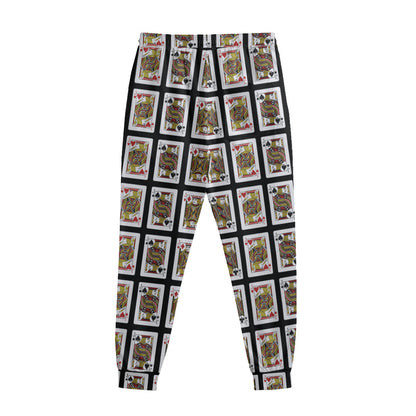 Four Jacks Playing Cards Pattern Print Sweatpants