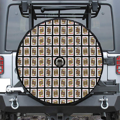 Four Jacks Playing Cards Pattern Print Tire Cover With Camera Hole