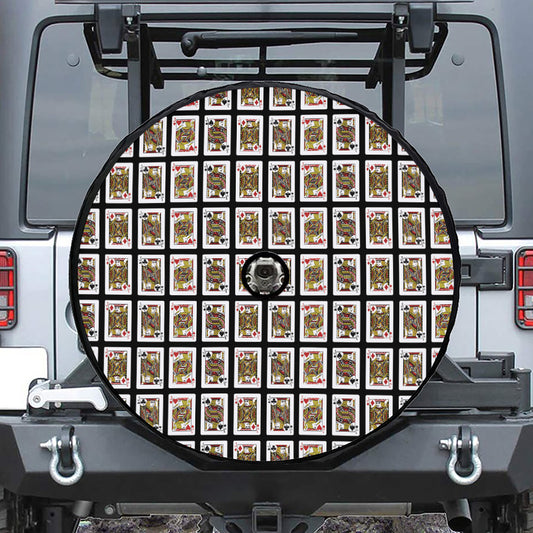 Four Jacks Playing Cards Pattern Print Tire Cover With Camera Hole