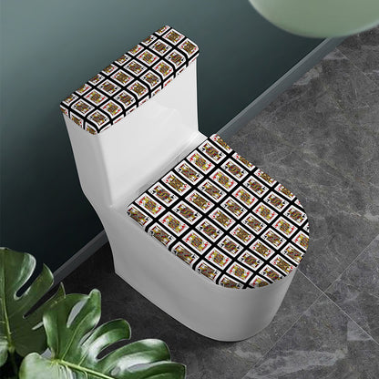 Four Jacks Playing Cards Pattern Print Toilet Lid And Tank Cover Set