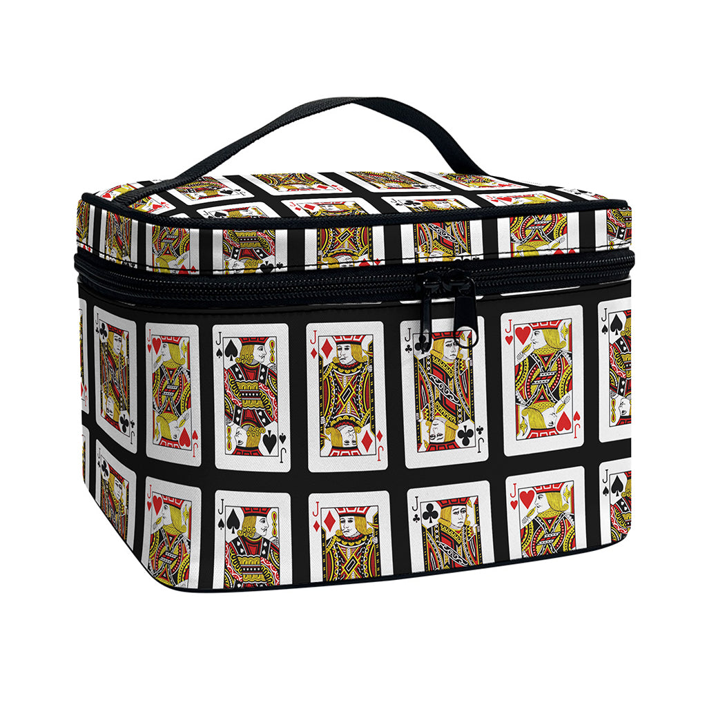 Four Jacks Playing Cards Pattern Print Travel Makeup Bag