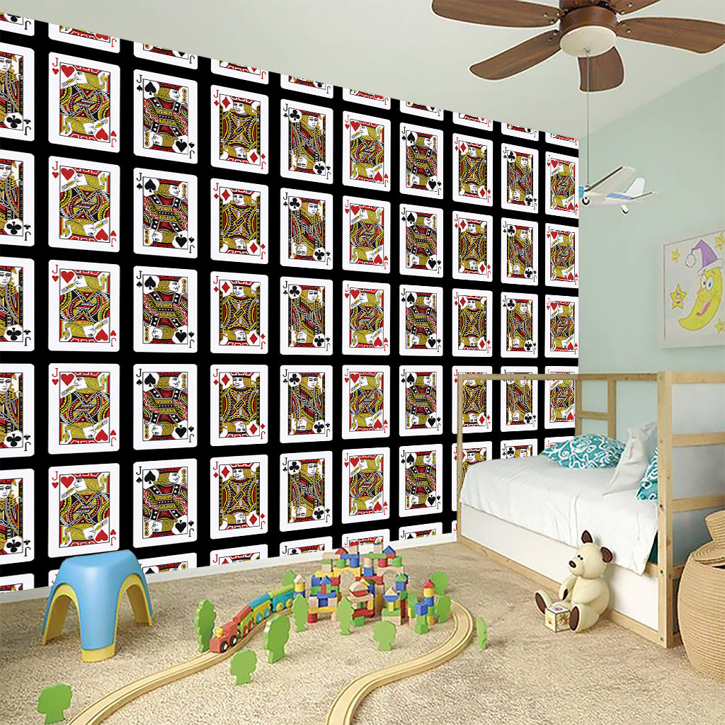 Four Jacks Playing Cards Pattern Print Wall Sticker
