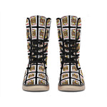 Four Jacks Playing Cards Pattern Print Winter Boots