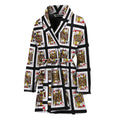 Four Jacks Playing Cards Pattern Print Women's Bathrobe