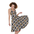 Four Jacks Playing Cards Pattern Print Sleeveless Knee Length Dress