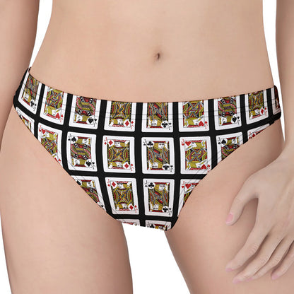 Four Jacks Playing Cards Pattern Print Women's Thong