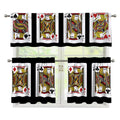 Four Jacks Playing Cards Print 3 Piece Kitchen Curtains