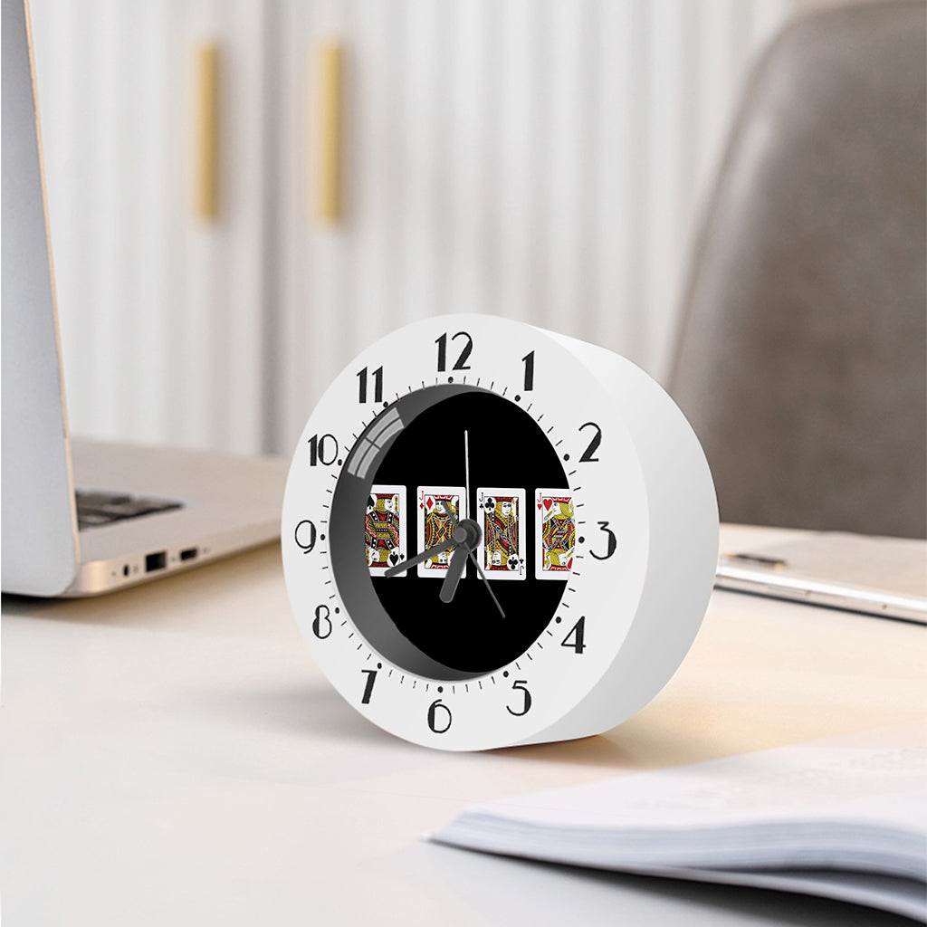 Four Jacks Playing Cards Print Alarm Clock