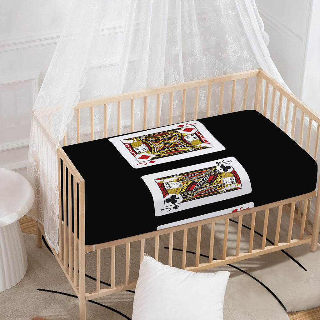 Four Jacks Playing Cards Print Baby Crib Sheet