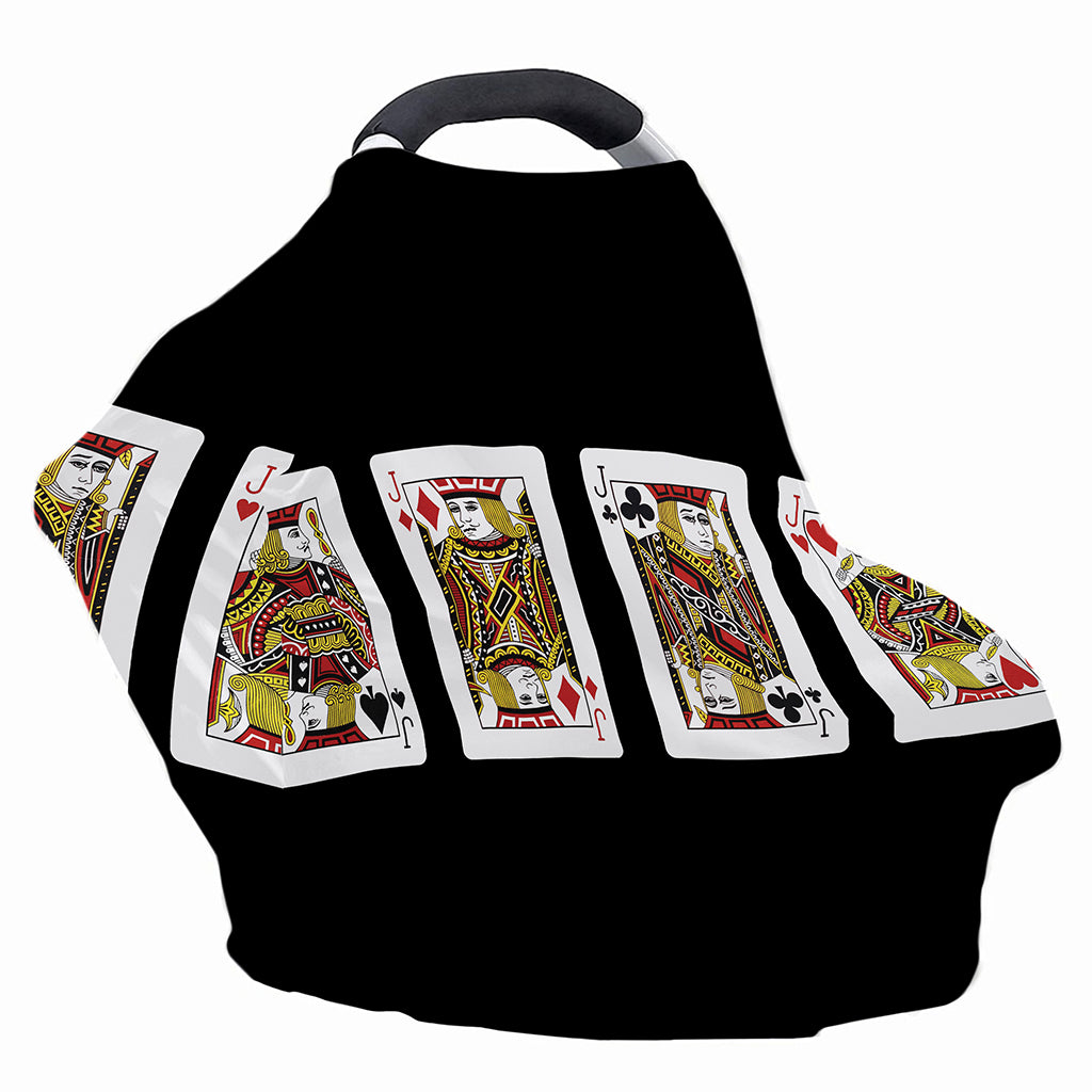 Four Jacks Playing Cards Print Baby Seat Cover