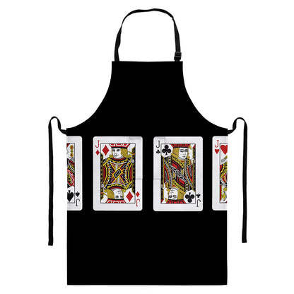 Four Jacks Playing Cards Print Bib Apron With Pocket