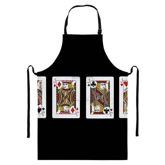 Four Jacks Playing Cards Print Bib Apron With Pocket