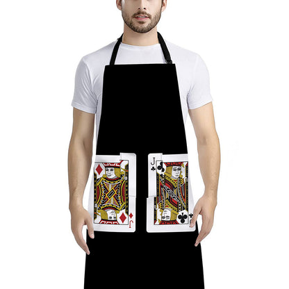 Four Jacks Playing Cards Print Bib Apron With Pocket