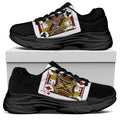 Four Jacks Playing Cards Print Black Chunky Shoes