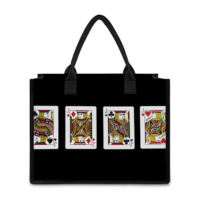 Four Jacks Playing Cards Print Canvas Tote Bag