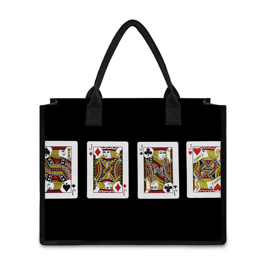 Four Jacks Playing Cards Print Canvas Tote Bag