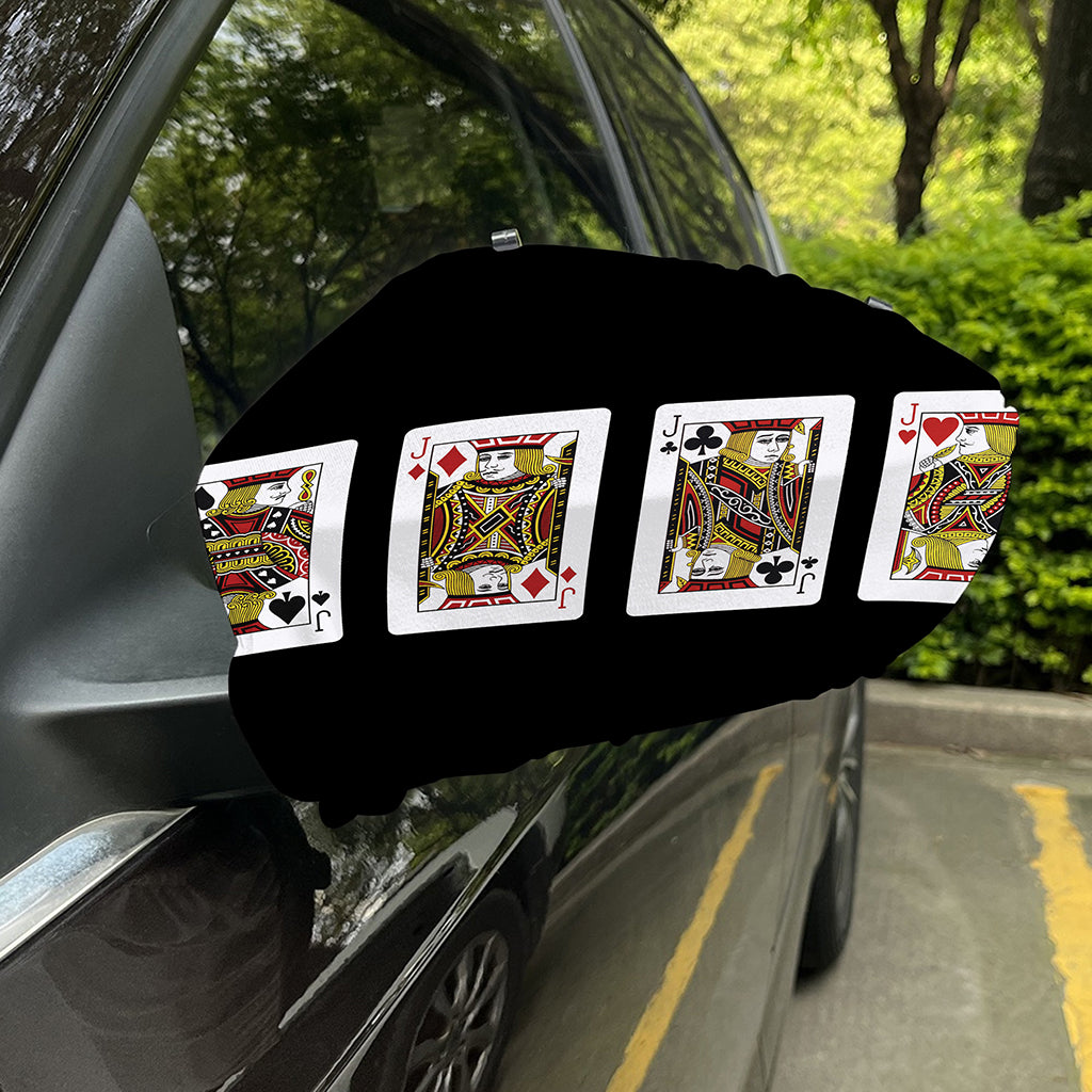 Four Jacks Playing Cards Print Car Side Mirror Covers