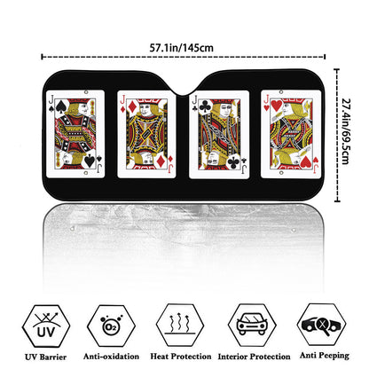 Four Jacks Playing Cards Print Car Windshield Sun Shade