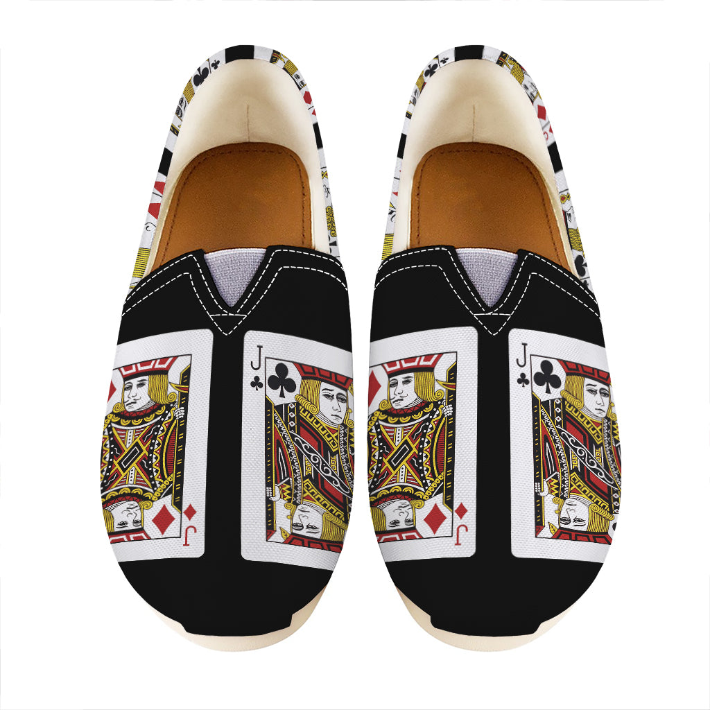 Four Jacks Playing Cards Print Casual Shoes