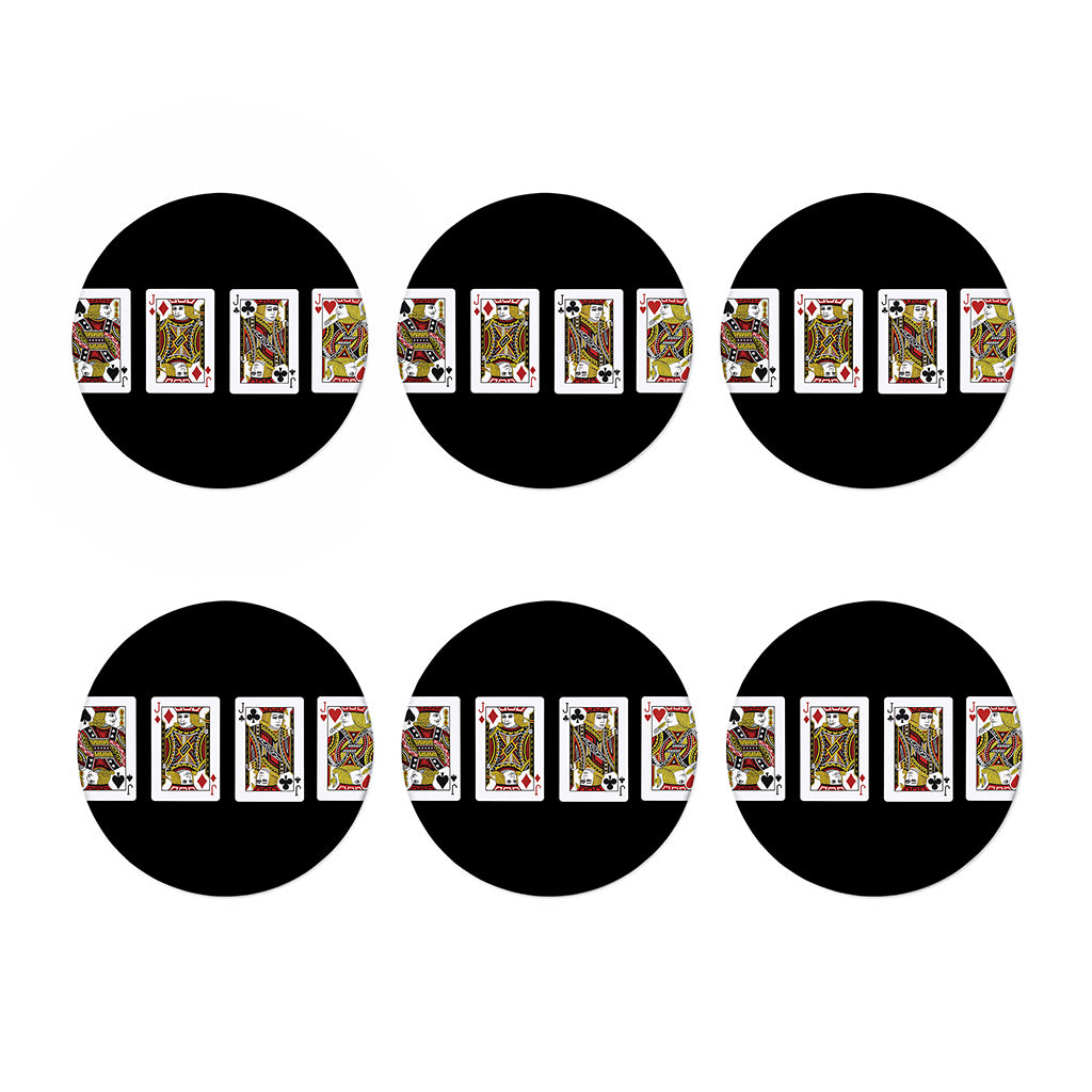 Four Jacks Playing Cards Print Coaster Set