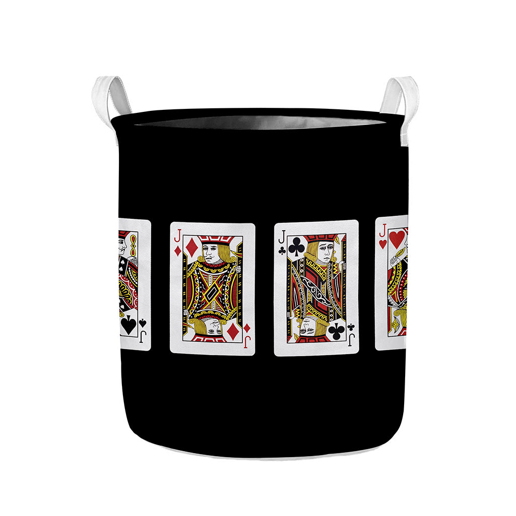 Four Jacks Playing Cards Print Collapsible Laundry Basket
