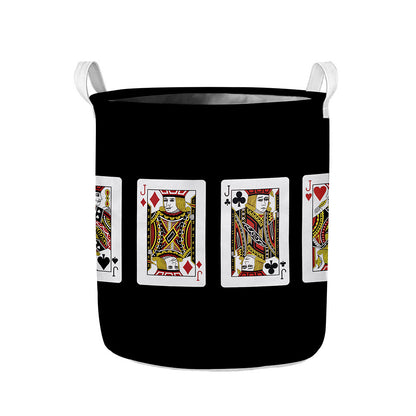 Four Jacks Playing Cards Print Collapsible Laundry Basket