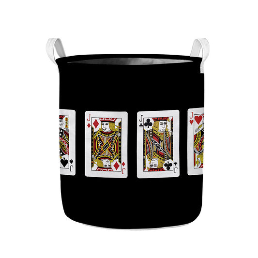Four Jacks Playing Cards Print Collapsible Laundry Basket