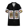 Four Jacks Playing Cards Print Cotton Hawaiian Shirt