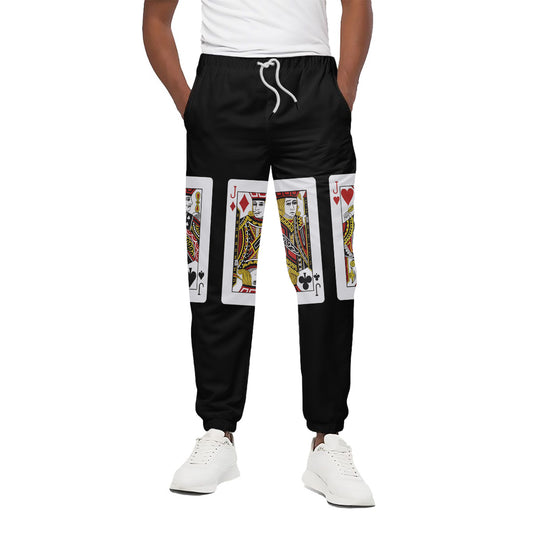 Four Jacks Playing Cards Print Cotton Pants