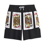 Four Jacks Playing Cards Print Cotton Shorts