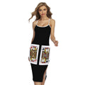 Four Jacks Playing Cards Print Cross Back Cami Dress