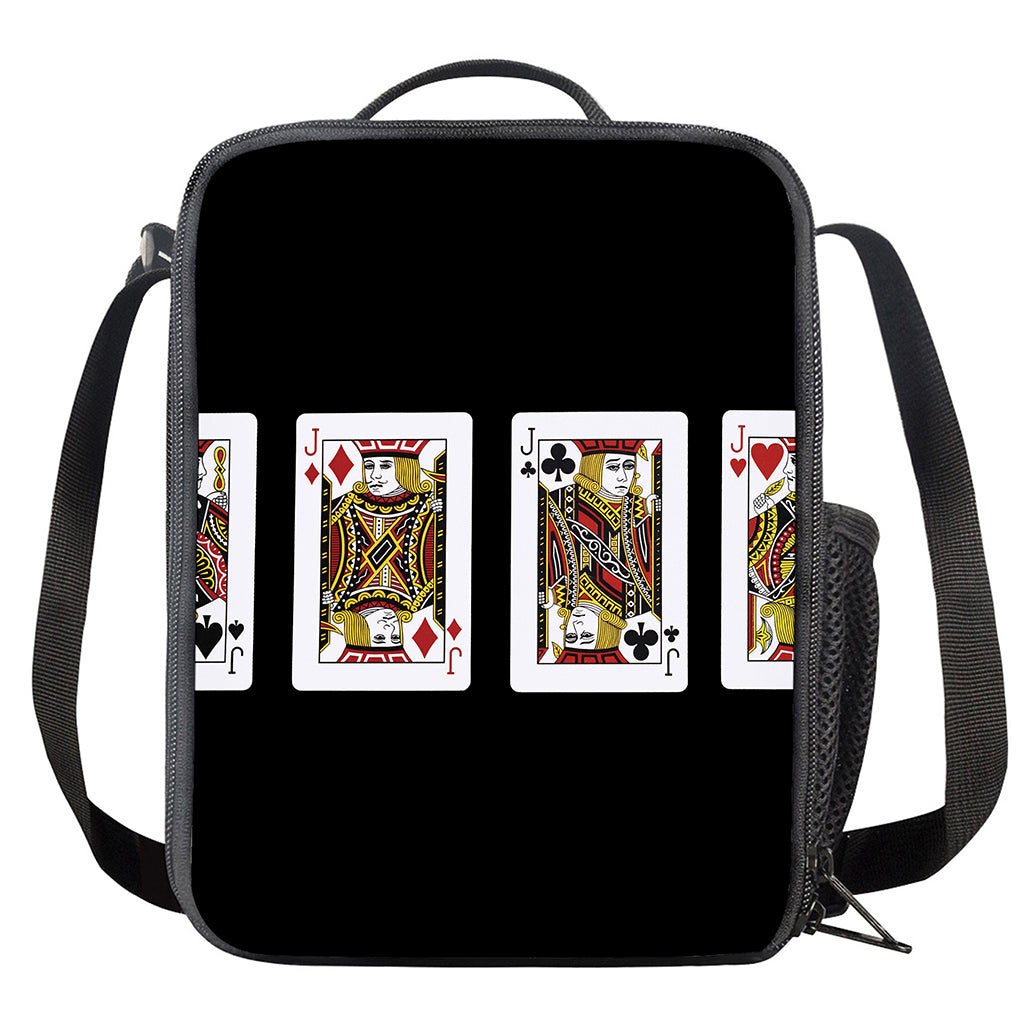 Four Jacks Playing Cards Print Crossbody Lunch Bag