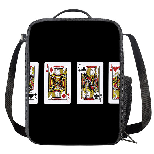 Four Jacks Playing Cards Print Crossbody Lunch Bag
